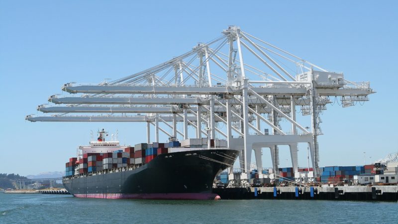 484313 - huge cargo ship at port