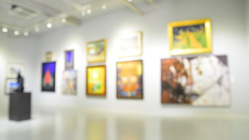 Blur or Defocus image of the lobby of a modern art center as background with bokeh